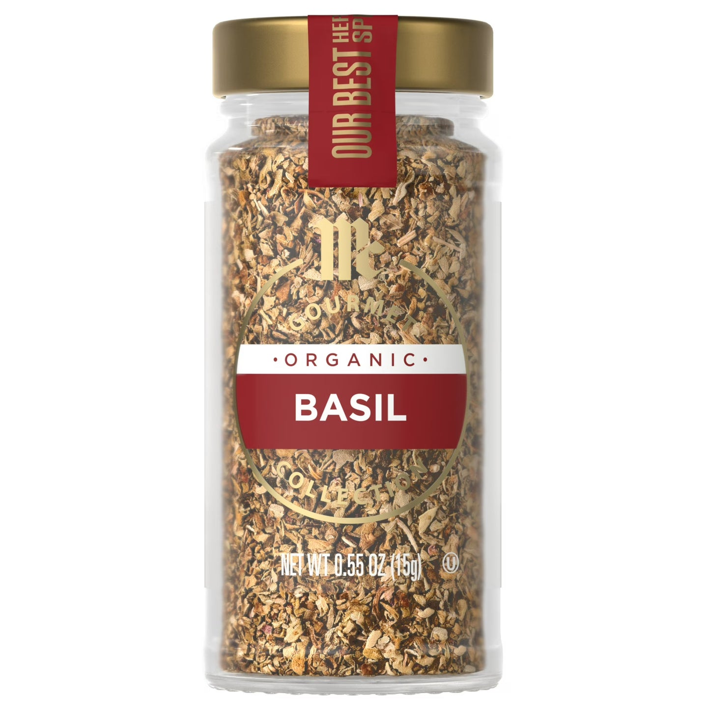McCormick Gourmet Organic Basil Leaves, 0.55 oz Bottle