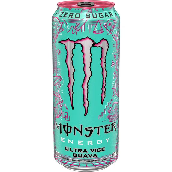 Monster Energy Ultra, Vice Guava, Sugar Free Energy Drink, 16 Fl Oz
