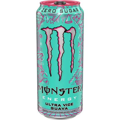 Monster Energy Ultra, Vice Guava, Sugar Free Energy Drink, 16 Fl Oz