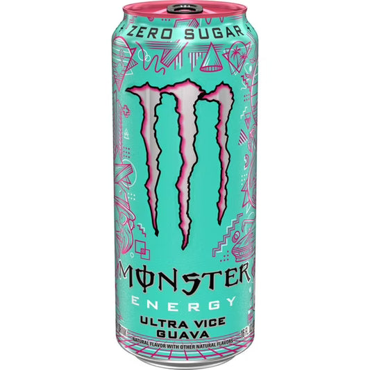 Monster Energy Ultra, Vice Guava, Sugar Free Energy Drink, 16 Fl Oz