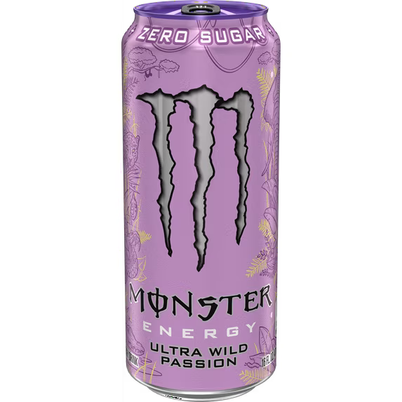 Monster Energy, Ultra Wild Passion, Zero Sugar Energy Drink, 16 fl oz, Can