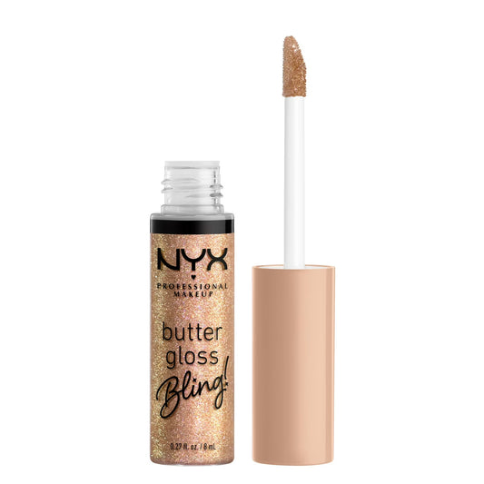 NYX Professional Makeup Butter Butter Gloss Bling Non Sticky Lip Gloss, Bring The Bling, 0.27 fl oz