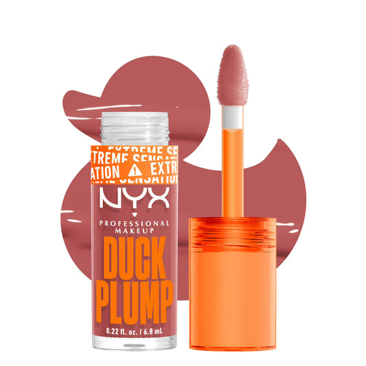 NYX Professional Makeup Gloss Collections Duck Plump Lip Gloss, Nude Swings, 0.23 fl oz