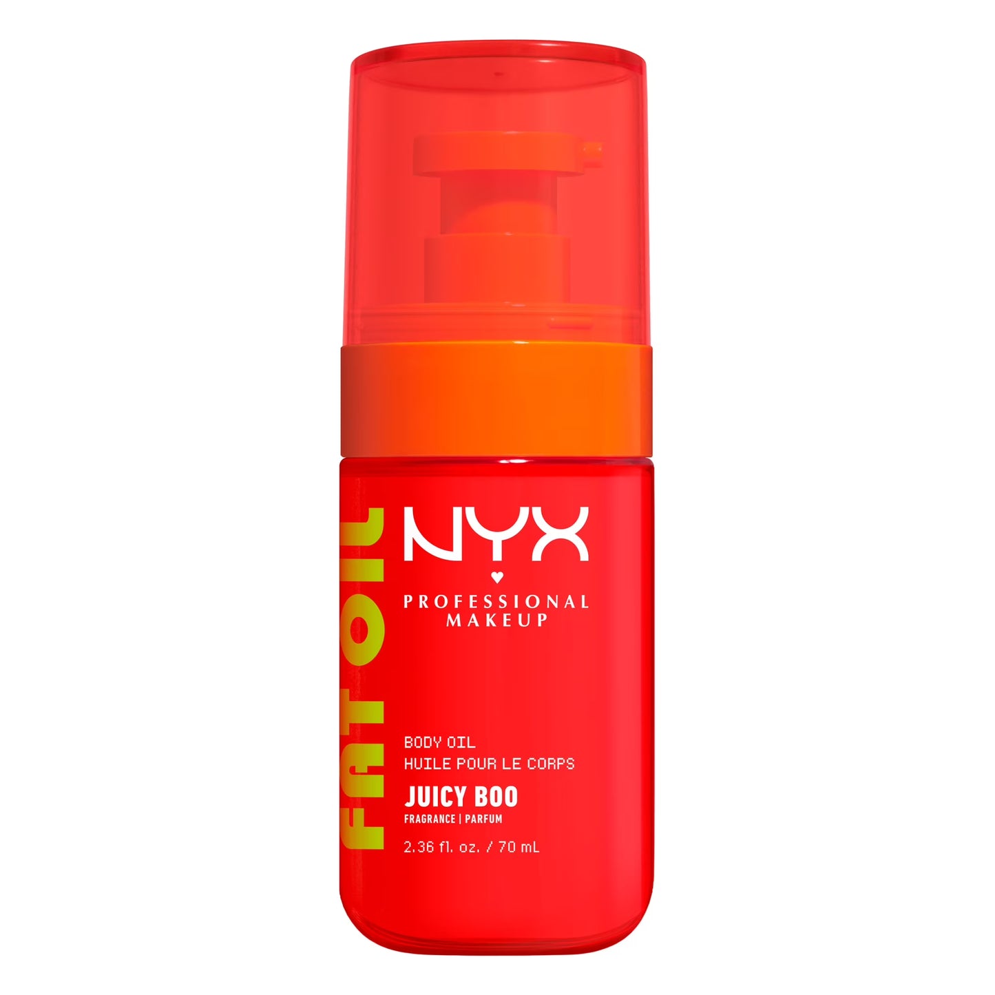 NYX Professional Makeup Fat Oil Hydrating Body Oil for Body Glow with Avocado Oil & Vitamin C, Juicy Boo, 2.36 fl oz