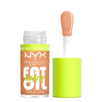 NYX Professional Makeup Fat Oil Lip Drip Lip Oil, 12 Hour Hydration Lip Gloss, Coconut Cutie, 0.16 fl oz