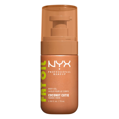 NYX Professional Makeup Fat Oil Hydrating Body Oil for Body Glow with Avocado Oil & Vitamin C, Coconut Cutie, 2.36 fl oz