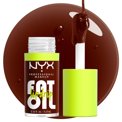 NYX Professional Makeup Fat Oil Lip Drip Hydrating Lip Gloss with Oil Blend, Status Update, 0.16 fl oz