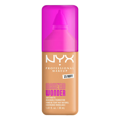 NYX Professional Makeup Make 'EM Wonder, 24H Soft Matte Foundation Makeup, BUFF 15
