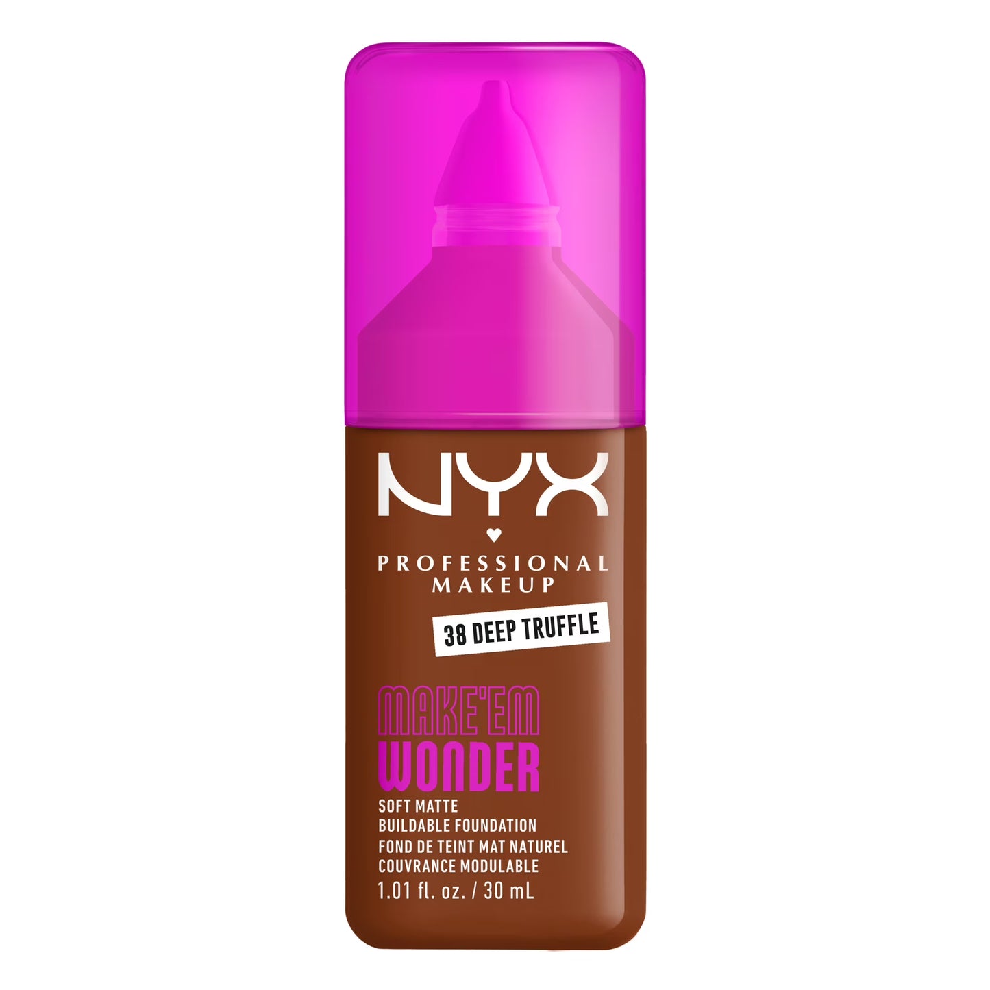 NYX Professional Makeup Make Me Wonder Make 'EM Wonder, 24H Soft Matte Foundation, DEEP TRUFFLE, 0.84 fl oz
