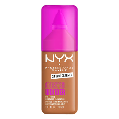NYX Professional Makeup Make 'EM Wonder, 24H Soft Matte Foundation Makeup, TRUE CARAMEL 27