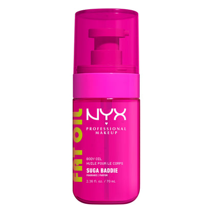 NYX Professional Makeup Fat Oil Hydrating Body Oil for Body Glow with Avocado Oil & Vitamin C, Suga Baddie, 2.36 fl oz