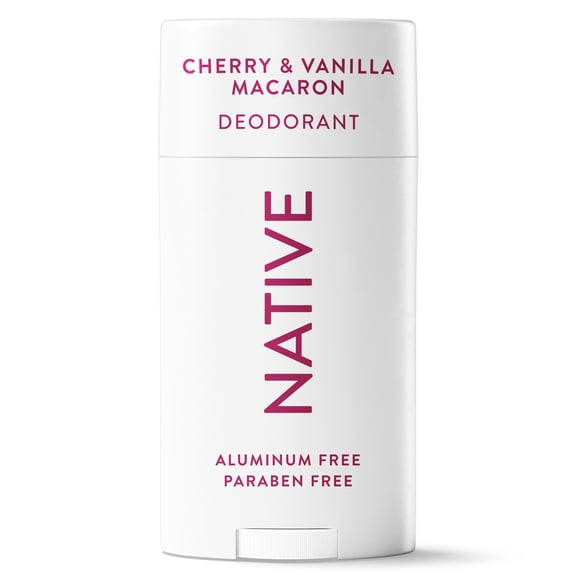 (3 pack) Native Deodorant for Women and Men, Aluminum Free, Cherry & Vanilla Macaron, 2.65 oz