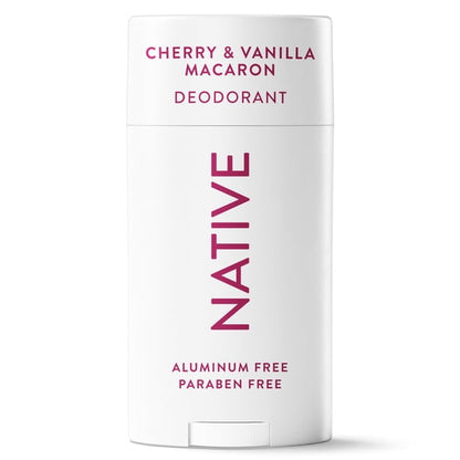 (3 pack) Native Deodorant for Women and Men, Aluminum Free, Cherry & Vanilla Macaron, 2.65 oz