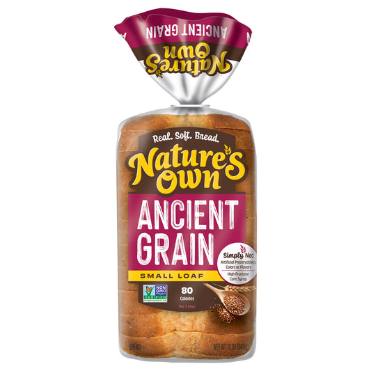 Nature's Own Ancient Grain, Non-GMO Small Loaf Bread, Sandwich Bread, 12 oz Loaf