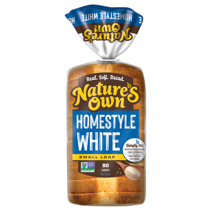 Nature's Own Homestyle White, Non-GMO Small Loaf Bread, Sandwich Bread, 12 oz Loaf