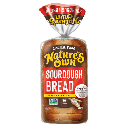 Nature's Own Sourdough, Small Loaf Size, Non-GMO Sliced Sourdough Sandwich Bread, 12 oz Loaf