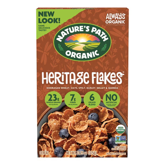 Nature's Path Organic Breakfast Cereal, Heritage Flakes 13.25oz Box