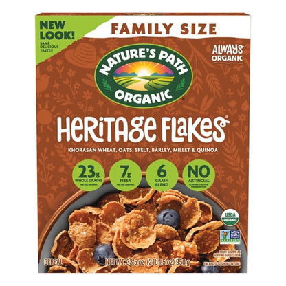(4 pack) Nature's Path Organic Breakfast Cereal, Heritage Flakes®, 33.5oz Box