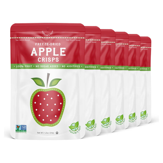 Nature’s Turn Freeze-Dried Apple Crisps, No Added Sugar, Healthy Natural Fruit Crisp Snack for School Lunches, 6 Pack (0.53 oz Each)