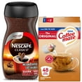 Nescafé Clasico Dark Roast Instant Coffee, 10.5 oz with Nestle Coffee Mate, The Original Liquid Coffee Creamer Singles, 9 fl oz, 48 Count