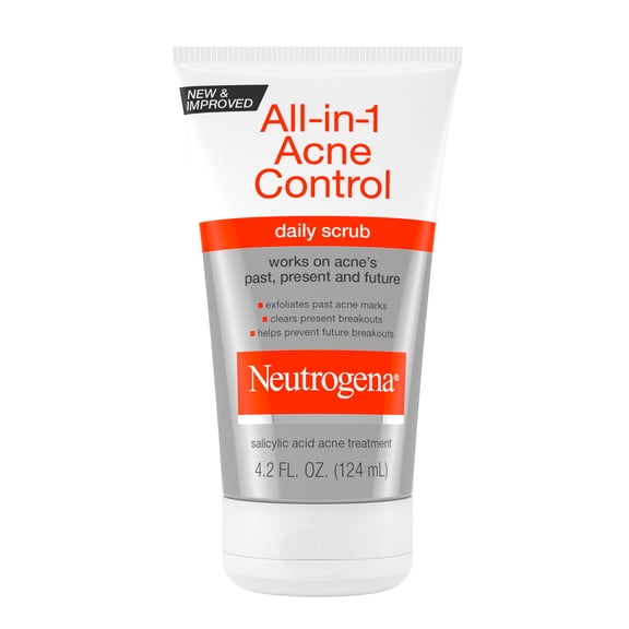(3 pack) Neutrogena All-in-1 Acne Face Wash & Exfoliating Face Scrub, Salicylic Acid Cleanser, 4.2 fl oz