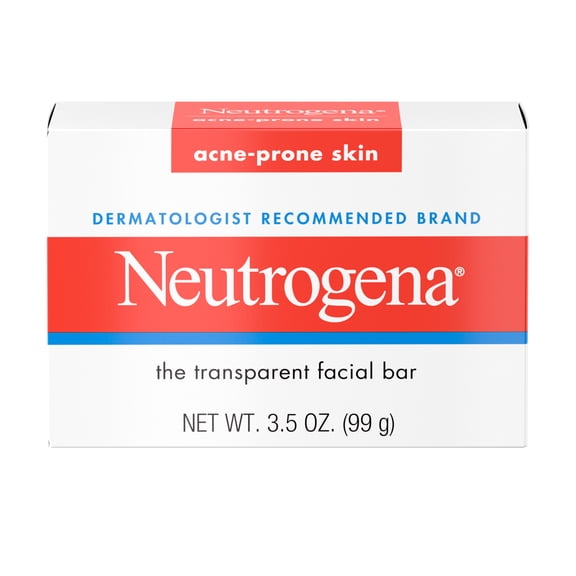 (2 pack) Neutrogena Acne Face Wash Bar, Acne Treatment for Acne-Prone Skin, Facial Cleanser, 3.5 oz