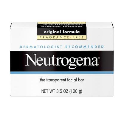 (2 pack) Neutrogena Original Gentle Facial Cleansing Bar, Fragrance-Free Daily Face Soap, 3.5 oz