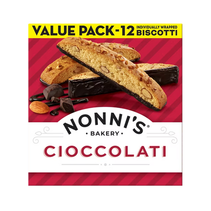 Nonni's Bakery, Cioccolati Almond Biscotti, Individually Wrapped, 10.32oz, 12ct Value Pack