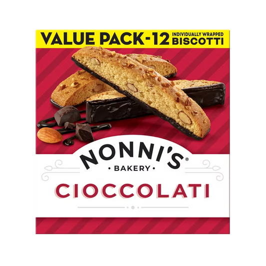 Nonni's Bakery, Cioccolati Almond Biscotti, Individually Wrapped, 10.32oz, 12ct Value Pack