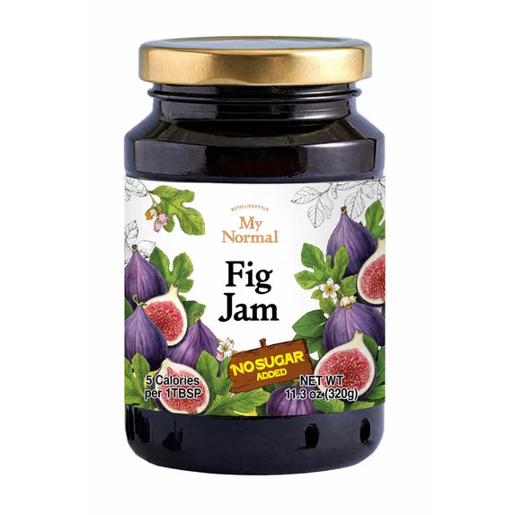 My Normal No Sugar Fig Jam Diabetic-Friendly, Fig 50% Fruit Jelly with Allulose, Keto & Zero Sugar Jam, Only 4 Ingredients, No Artificial Additives (320g, 11.28 oz)