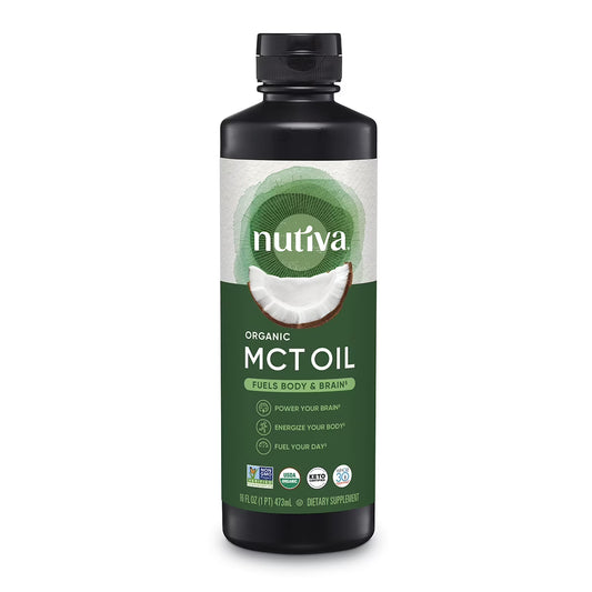 Nutiva Organic MCT Oil with Caprylic & Capric Acids from Organic Fresh Coconuts, 16-fl oz