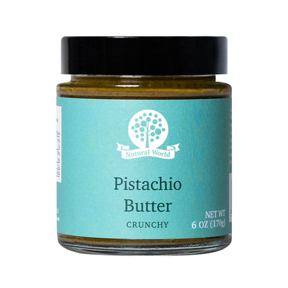 Nutural World - Crunchy Pistachio Butter 6 oz (170g) - Great Taste Award Winner - Pure 100% Single Ingredient - Vegan, Kosher, Paleo Friendly