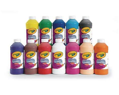 12 Ct 16 oz Artista II Washable Tempera Paint - Assorted Colors