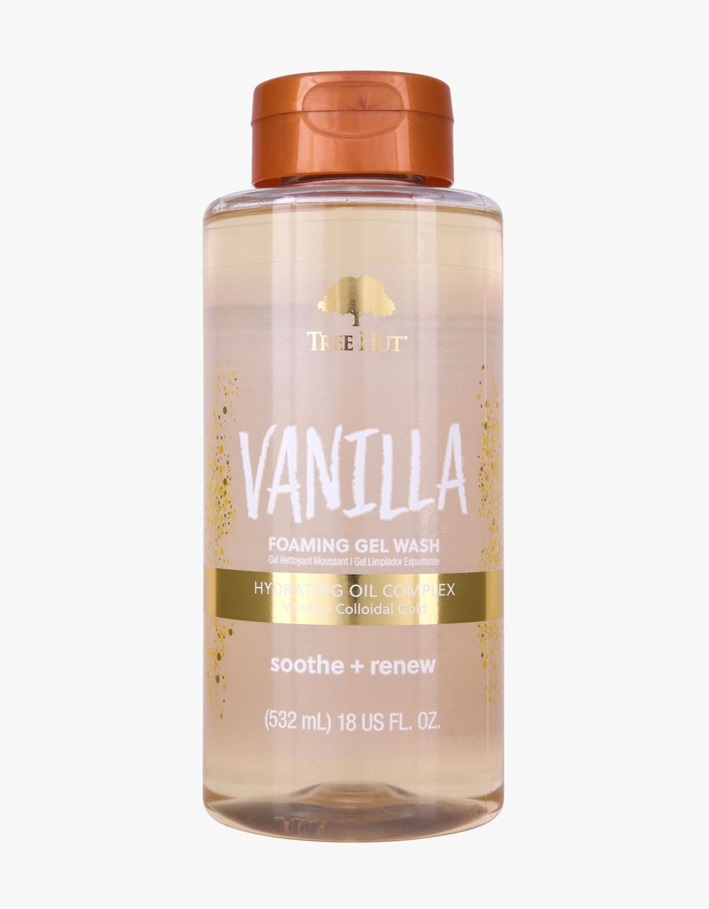 Tree Hut Vanilla Body Care Bundle, Shea Sugar Scrub, Foaming Gel Body Wash & Whipped Body Butter, Exfoliate, Cleanse and Moisturize Dry Skin with Sweet Vanilla Scent, Non-Greasy Hydration