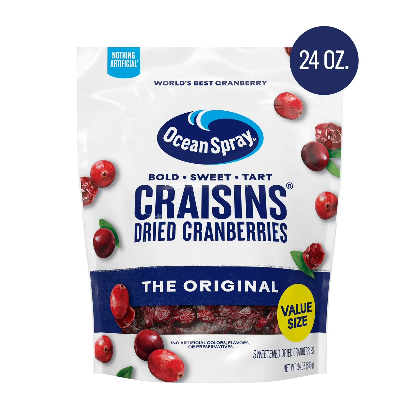 Ocean Spray Craisins Original Dried Cranberries, Dried Fruit, 24 oz Pouch