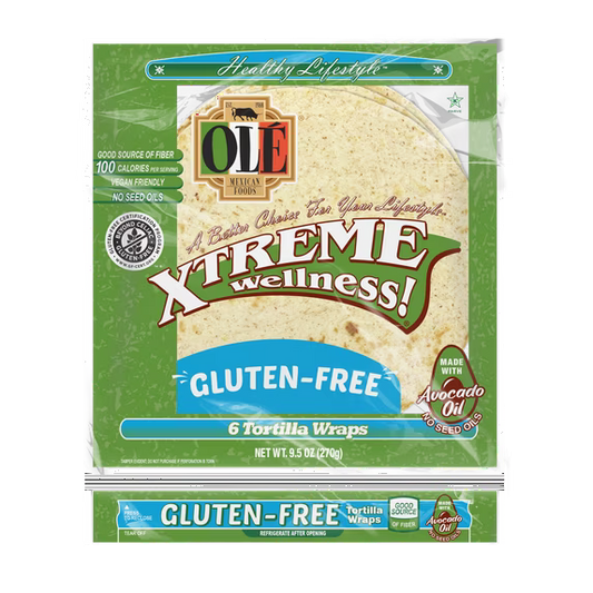 Ole Xtreme Wellness Gluten Free Soft Taco Flour Tortilla Wraps, 9.5 oz, 6 Count