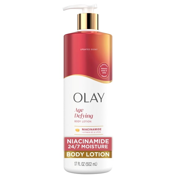 (2 pack) Olay Age Defying Body Lotion for Women, Niacinamide, 17 fl Oz.