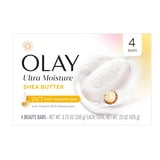 Olay Ultra Moisture Shea Butter Beauty Bar with Vitamin B3 and Moisturizers, 4ct/3.75oz