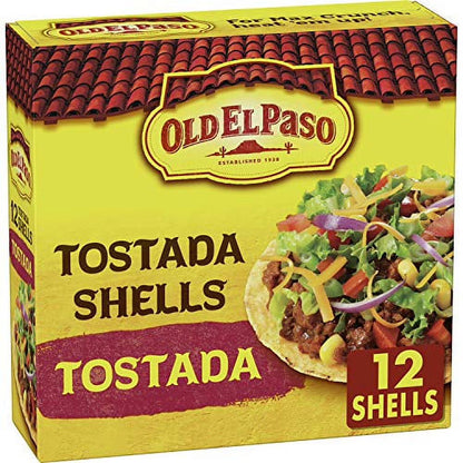 (10 pack) Old El Paso Tostada Shells, Gluten Free, Meal Prep, 12 Ct, 4.5 oz