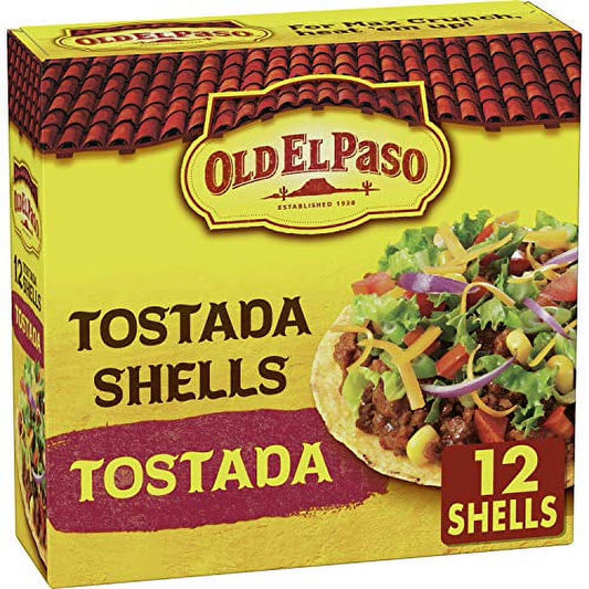 (10 pack) Old El Paso Tostada Shells, Gluten Free, Meal Prep, 12 Ct, 4.5 oz