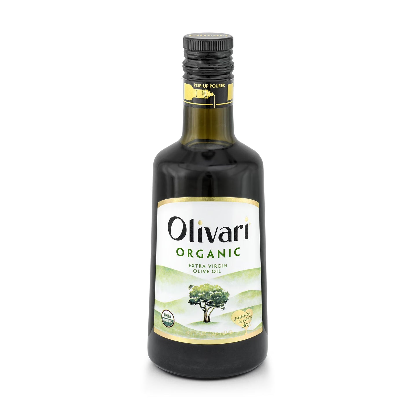 (2 pack) Olivari Organic Extra Virgin Olive Oil, 17 fl oz Glass Bottle