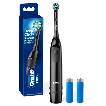 (3 pack) Oral-B Toothbrush, ProClean CrossAction, Battery Powered Electric Toothbrush, Black for Adults and Children 3+