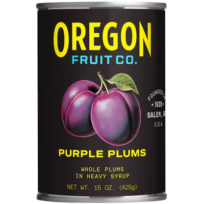 Oregon Fruit Co. Canned Purple Plums in Heavy Syrup, 15 oz Can