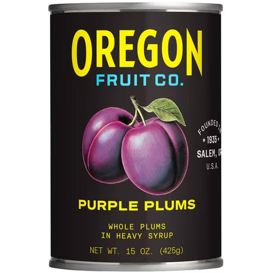 Oregon Fruit Co. Canned Purple Plums in Heavy Syrup, 15 oz Can