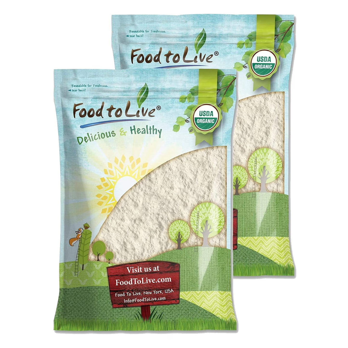 Organic Cassava Flour, 16 Pounds — Non-GMO, Vegan, Kosher — by Food to Live