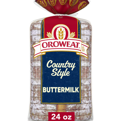 Oroweat Country Style Buttermilk Bread, 24 oz, White Bread, Bag