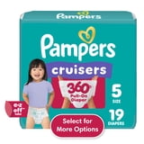 Pampers Cruisers 360 Baby Diapers Size 5, 19 Count (Select for More Options)
