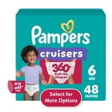 Pampers Cruisers 360 Baby Diapers Size 6, 48 Count (Select for More Options)