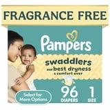 Pampers Swaddlers Fragrance Free Baby Diapers Size 1, 96 Count (Select for More Options)