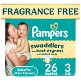 Pampers Swaddlers Fragrance Free Baby Diapers, Size 3, 26 Count (Select for More Options)